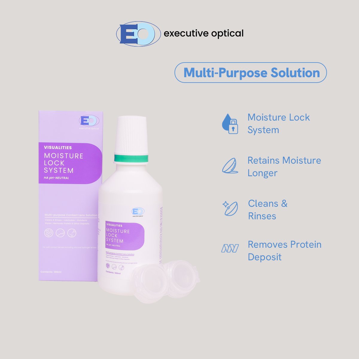 VISUALITIES MOISTURE LOCK MULTI-PURPOSE SOLUTION 100ML