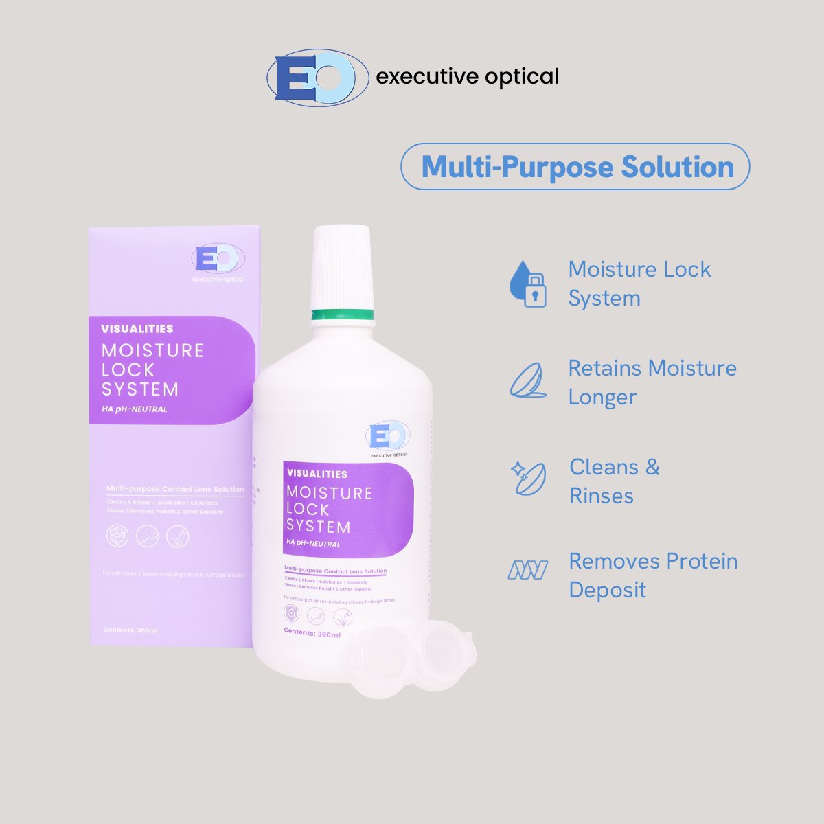 VISUALITIES MOISTURE LOCK MULTI-PURPOSE SOLUTION 360ML