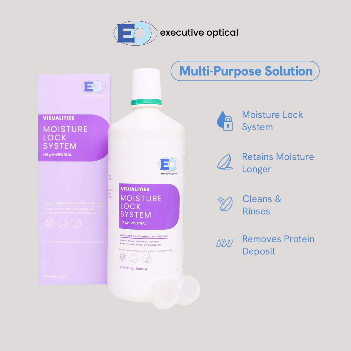 VISUALITIES MOISTURE LOCK MULTI-PURPOSE SOLUTION 500ML