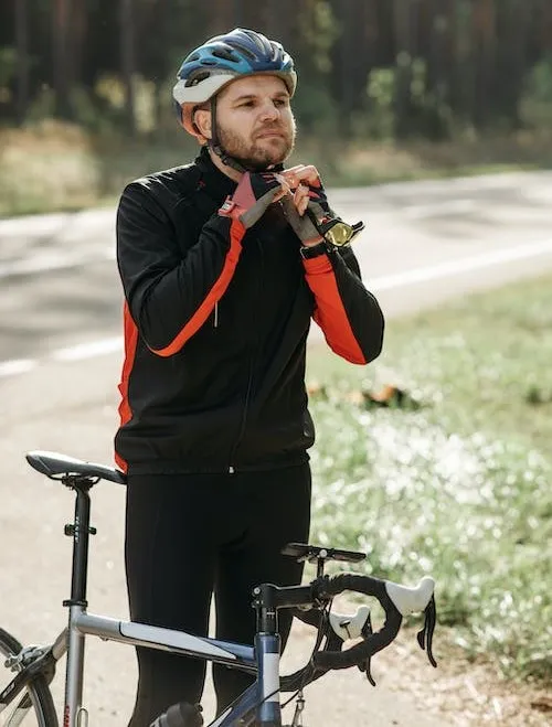 a bikers wear helmet