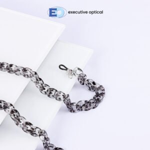1 COVER PHOTO - EYEGLASSES CORD E008 CLEAR ACRYLIC 293 BLACK DEMI
