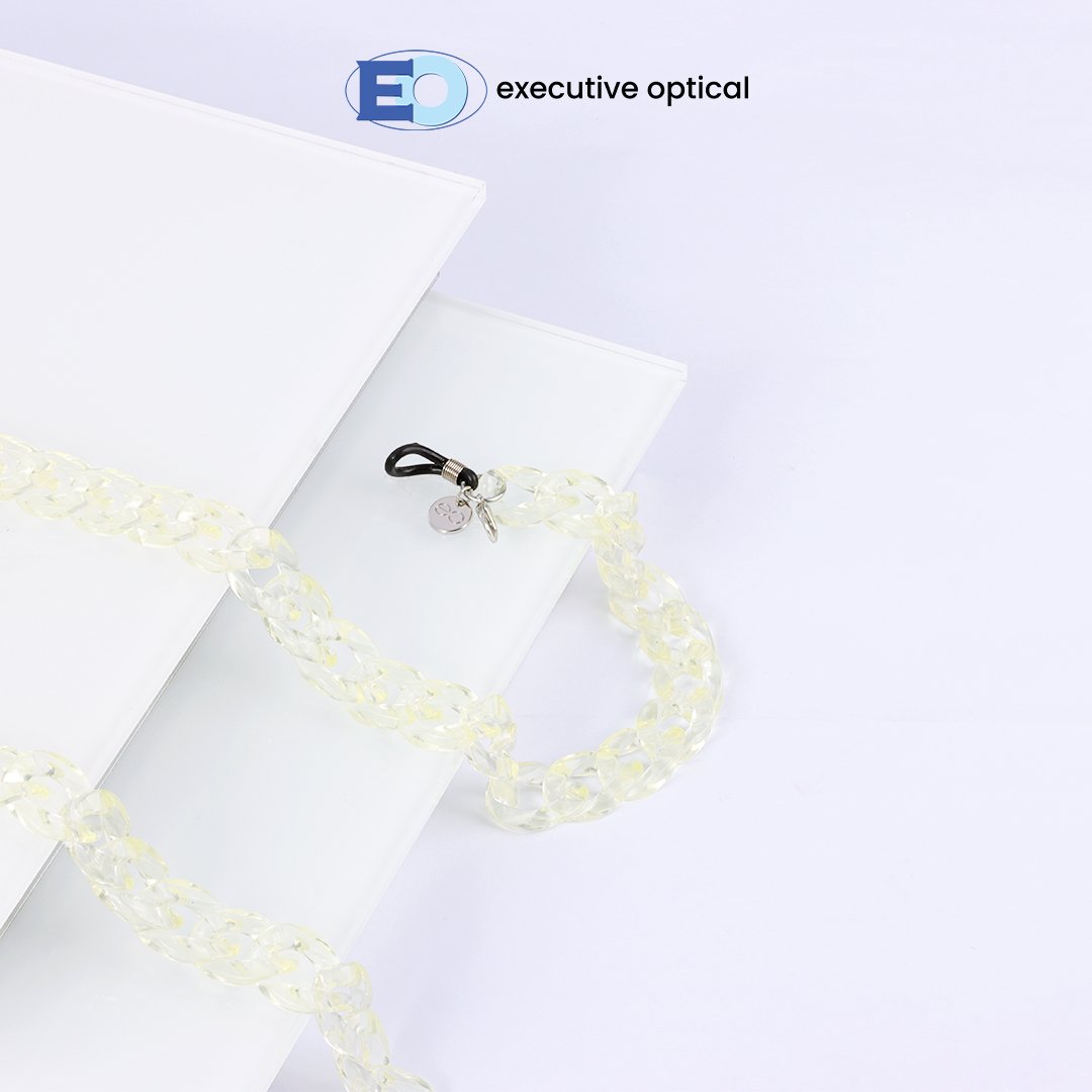 1 COVER PHOTO - EYEGLASSES CORD E008 CLEAR ACRYLIC 293 YELLOW