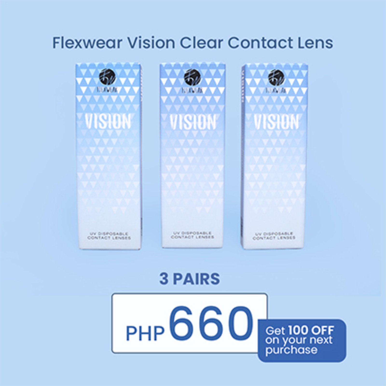 EO Flexwear Vision Clear Contact Lens | Graded Contact Lenses (3 Pairs)