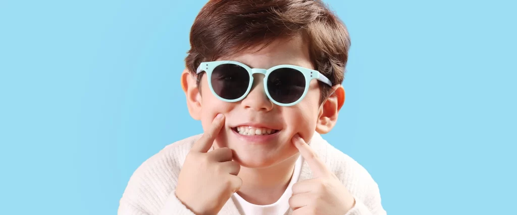 a kids wearing sunglasses