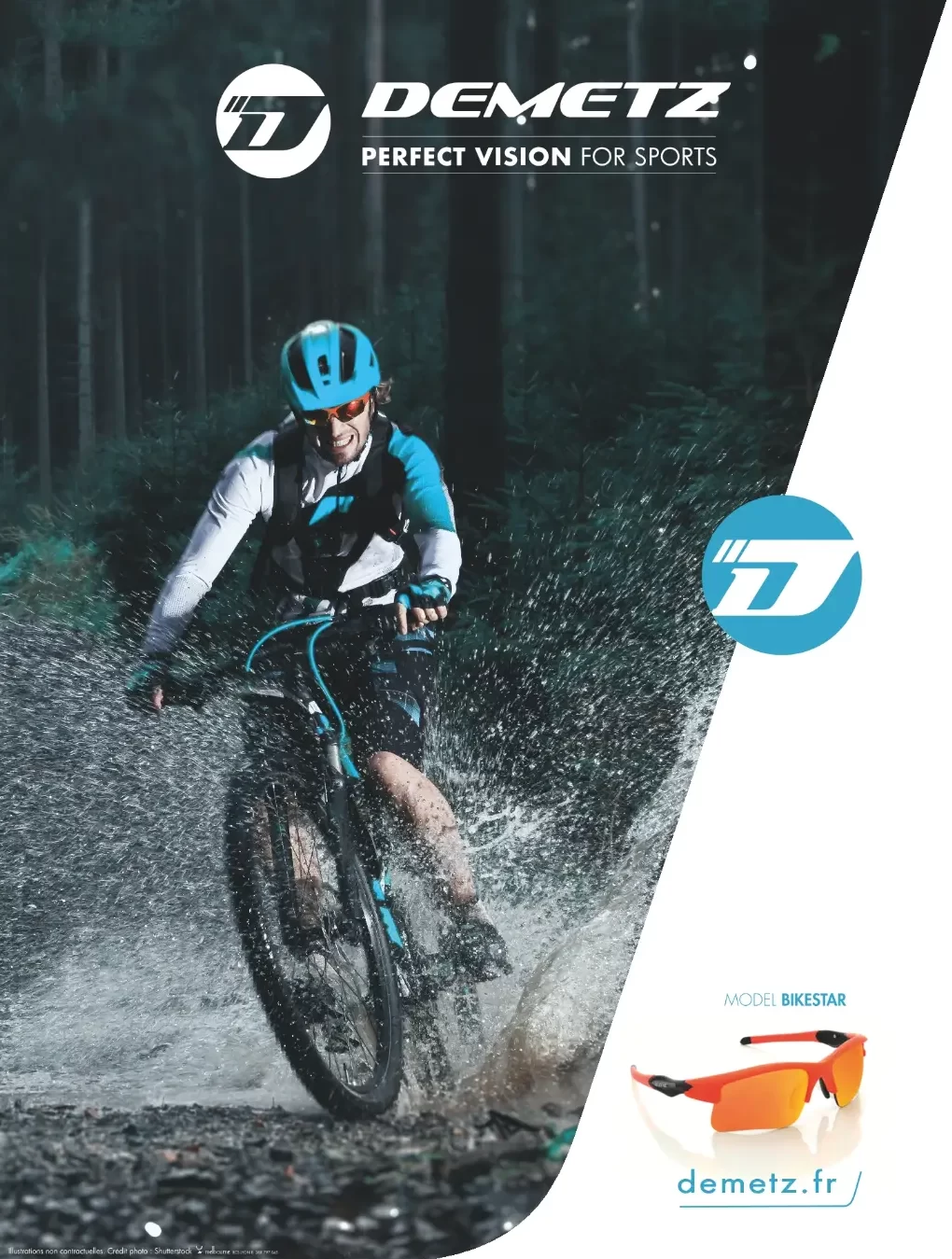 Man biking wearing Demetz sports sunglasses