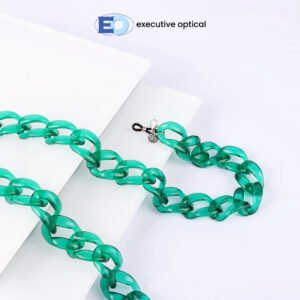 1 COVER PHOTO - EYEGLASSES CORD E041 ACRYLIC SUSNAH - CLEAR EMERALD GREEN