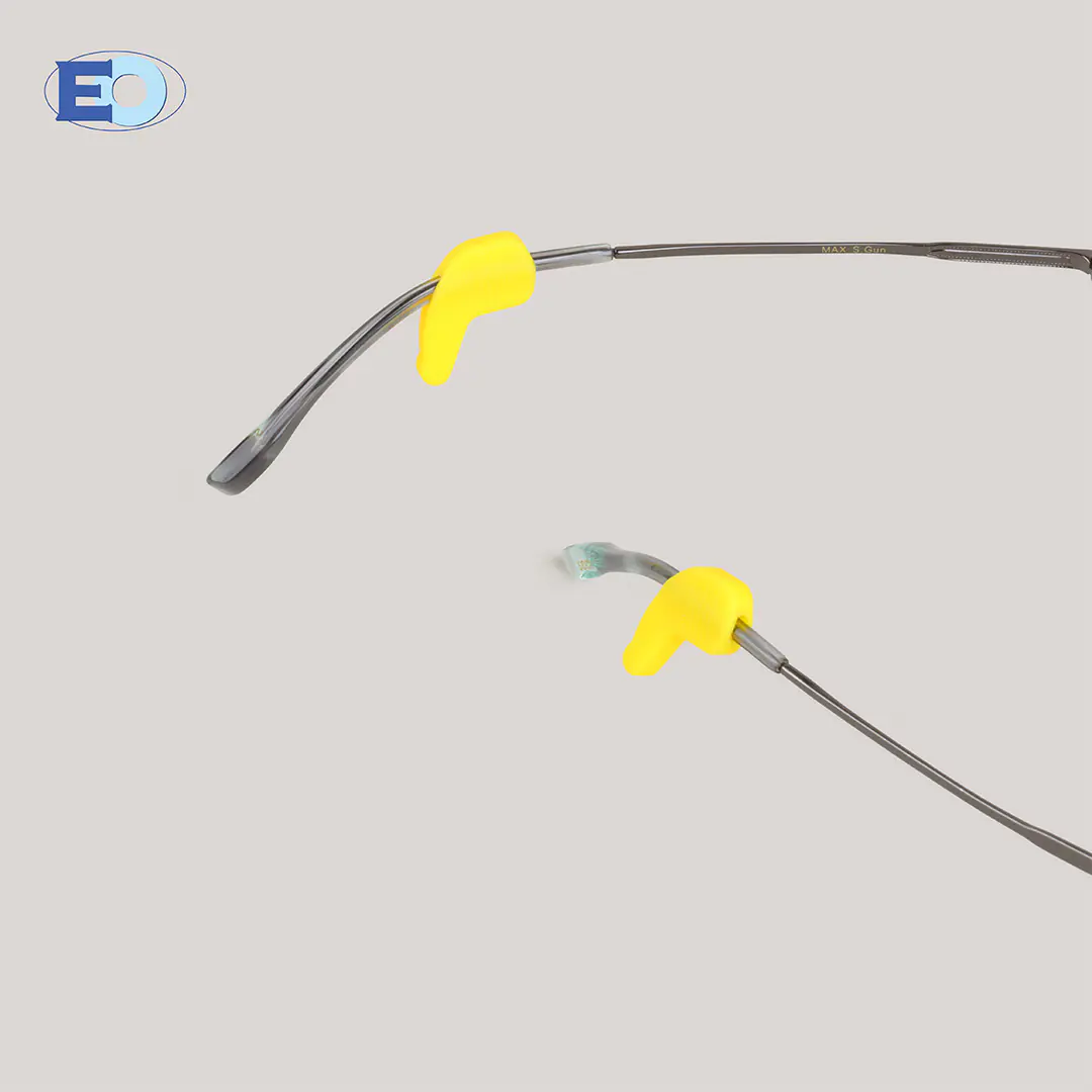 3 OTHER ANGLE - EYEGLASSES SILICON TEMPLE TIP ACC007 20X20MM (PAIR)(266) - YELLOW