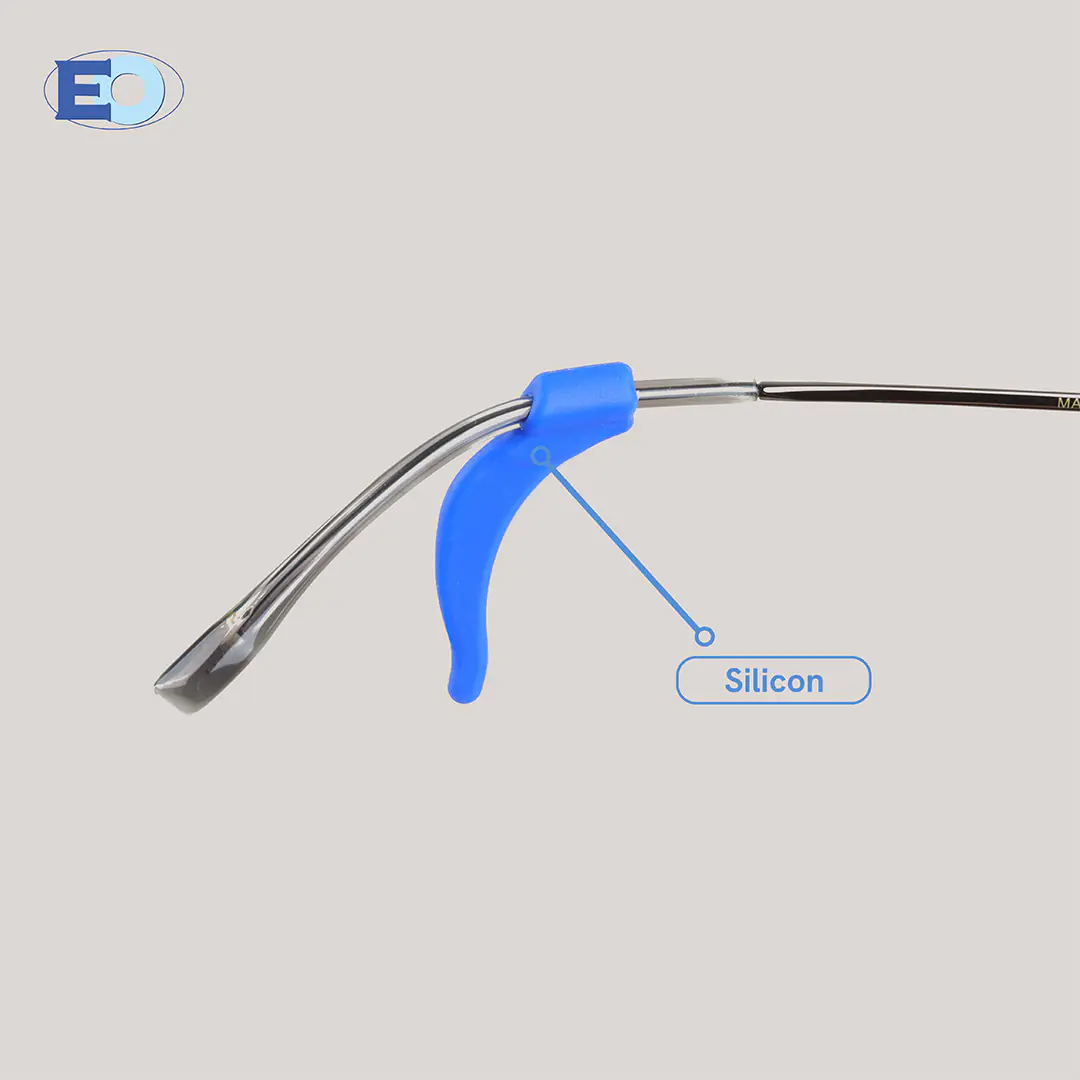 4 MATERIAL - EYEGLASSES SILICON TEMPLE TIP ACC002 37.5X21.5MM (PAIR)(266) - BLUE
