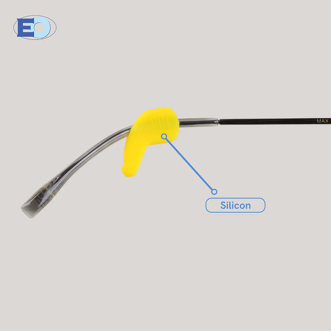 4 MATERIAL - EYEGLASSES SILICON TEMPLE TIP ACC007 20X20MM (PAIR)(266) - YELLOW