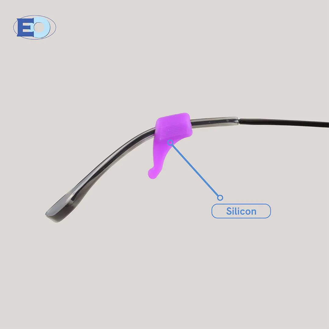 4 MATERIAL - EYEGLASSES SILICON TEMPLE TIP ACC008 19X17MM (PAIR)(266) - VIOLET