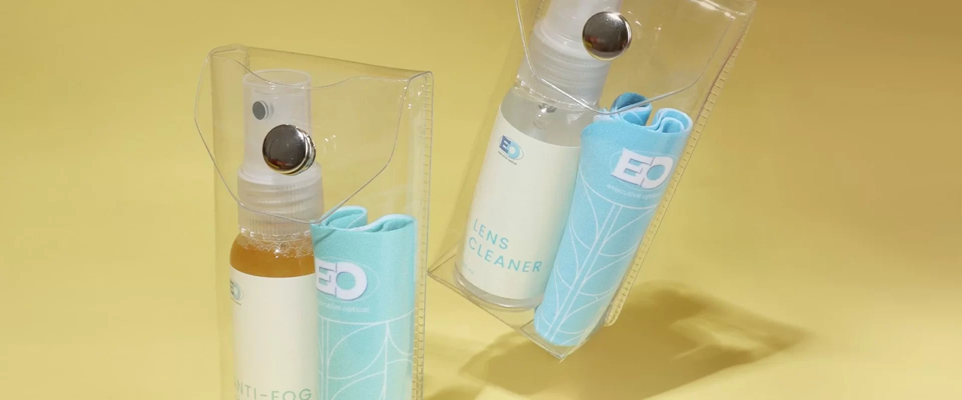 Lens Cleaner Spray Lens Cleaner Spray in yellow background